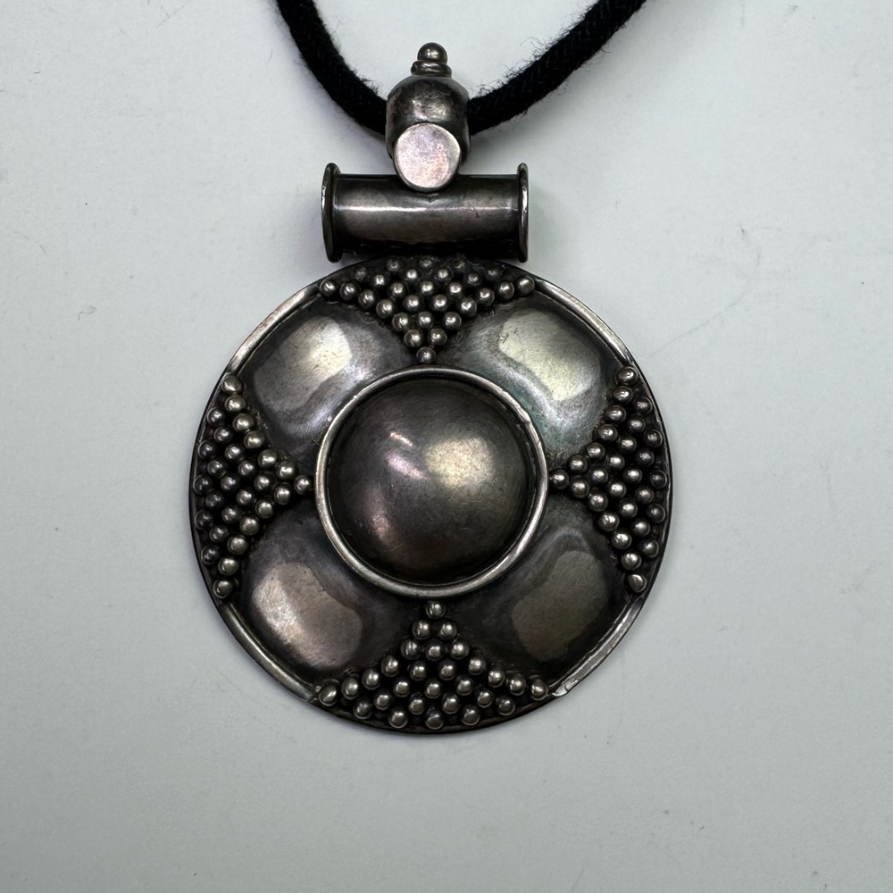 Artisan Sterling Silver Statement Necklace – Large 2” Pendant